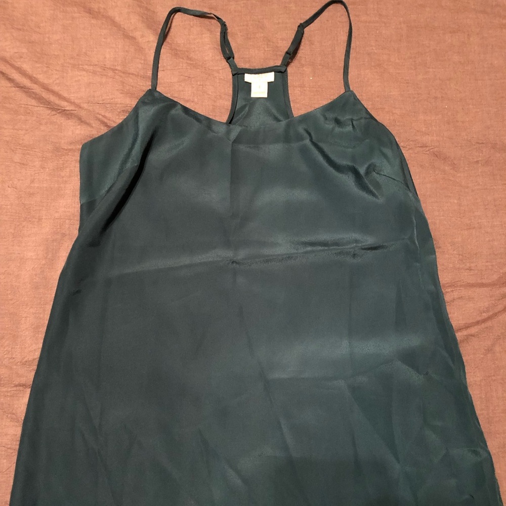 Jcrew emerald green satin top